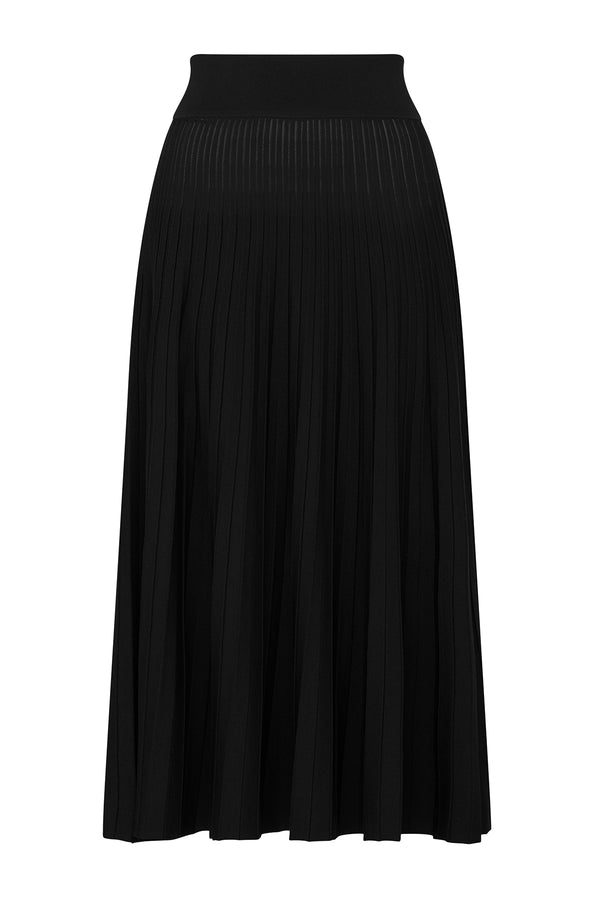 Crepe Pleat Skirt - Black-Skirts-Cable Melbourne