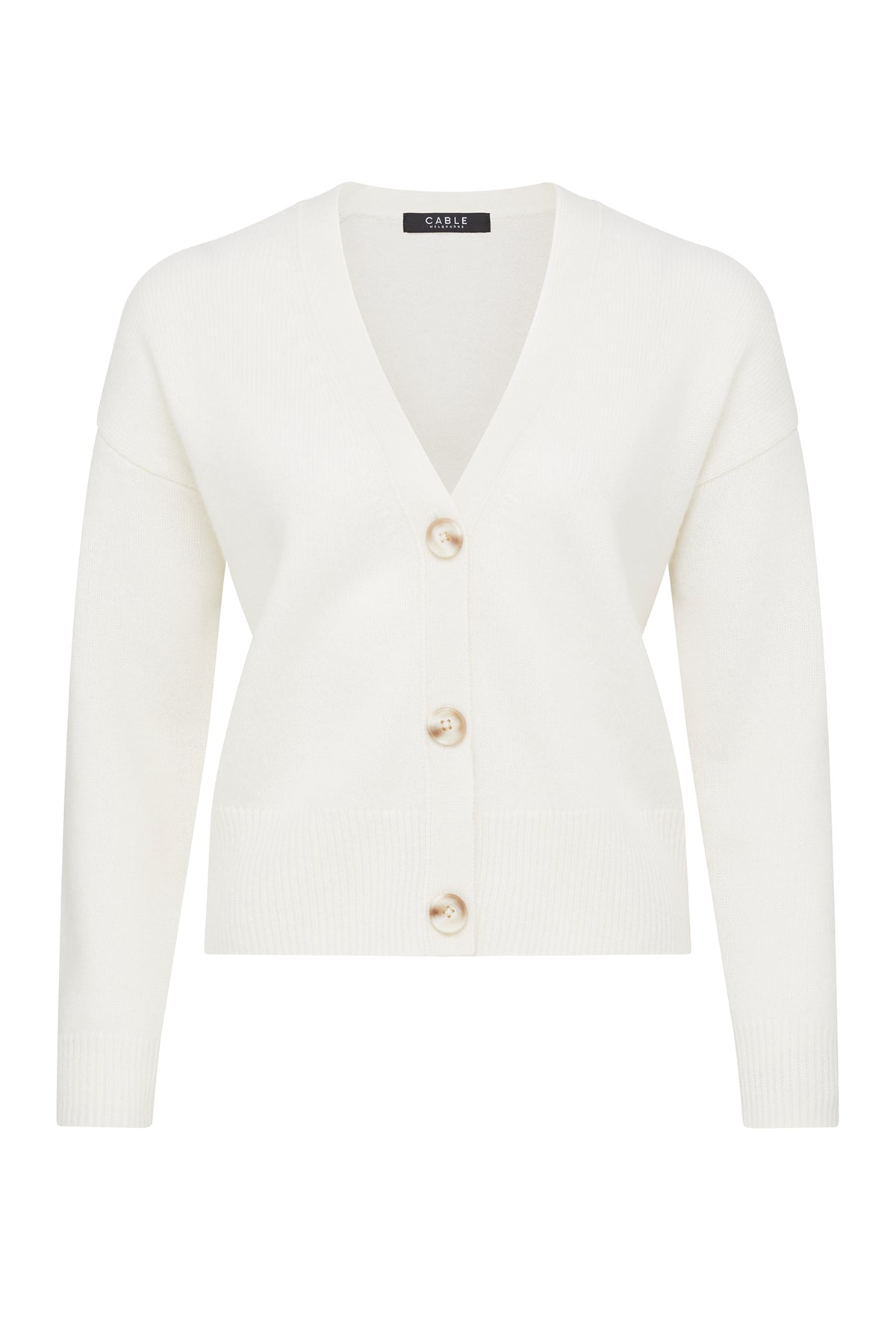 Pure Cashmere V Cardigan - Milk – Cable Melbourne