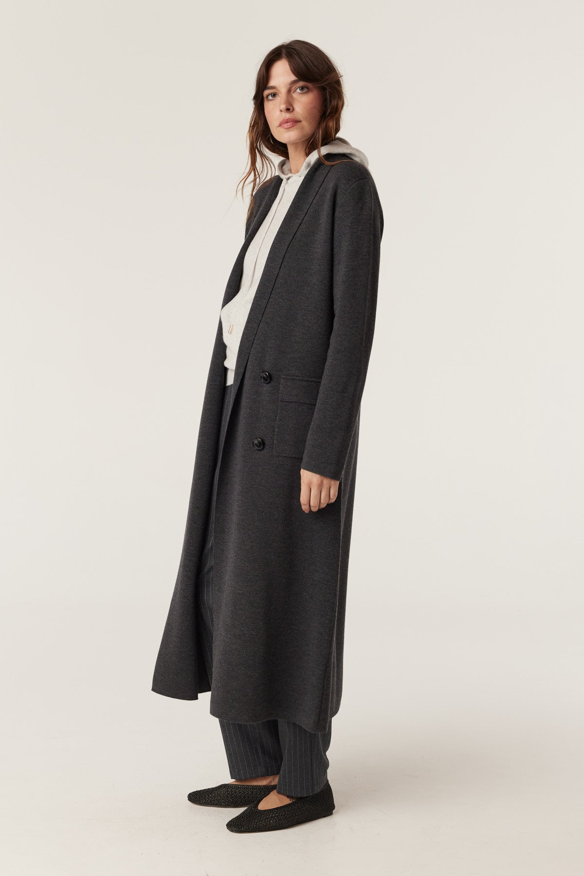 Ava Merino Knit Coat - Charcoal – Cable Melbourne