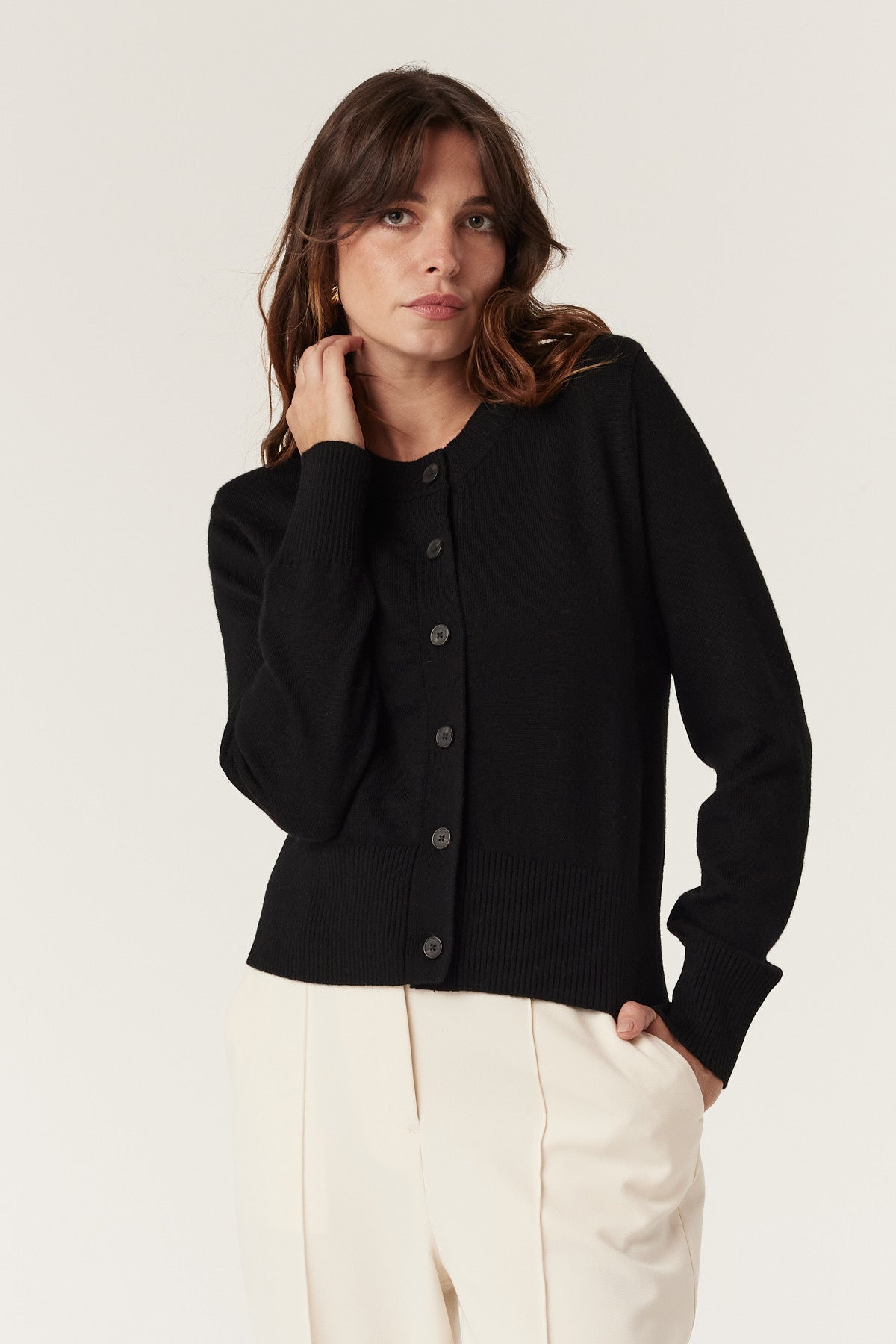 Harriet Merino Cardigan - Black – Cable Melbourne
