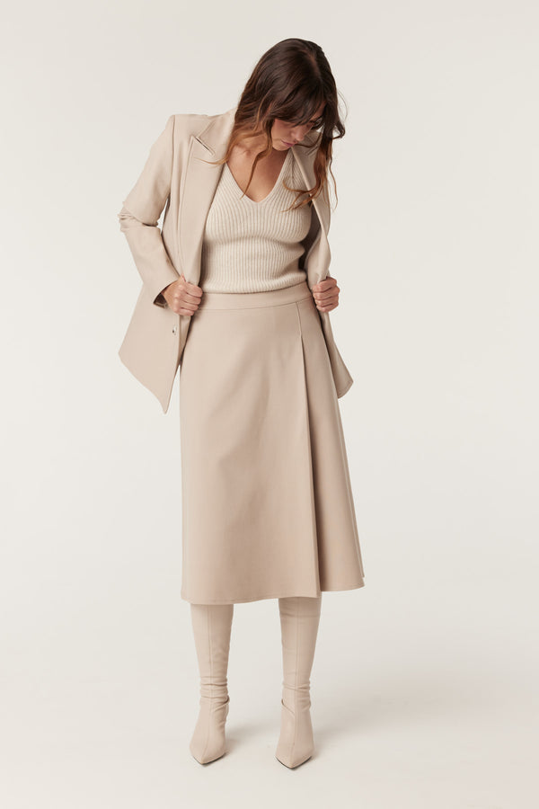 Yoko Ponti Skirt - Stone-Skirts-Cable Melbourne