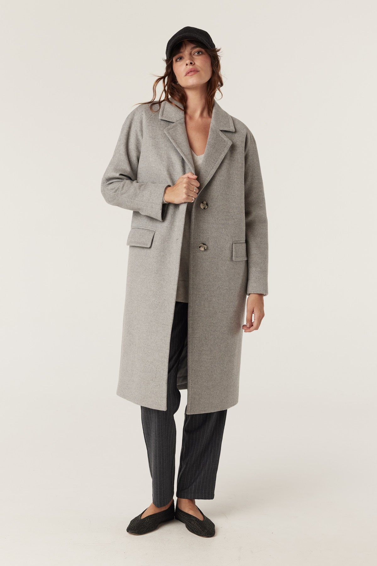 Anderson Wool Coat - Grey Marle – Cable Melbourne