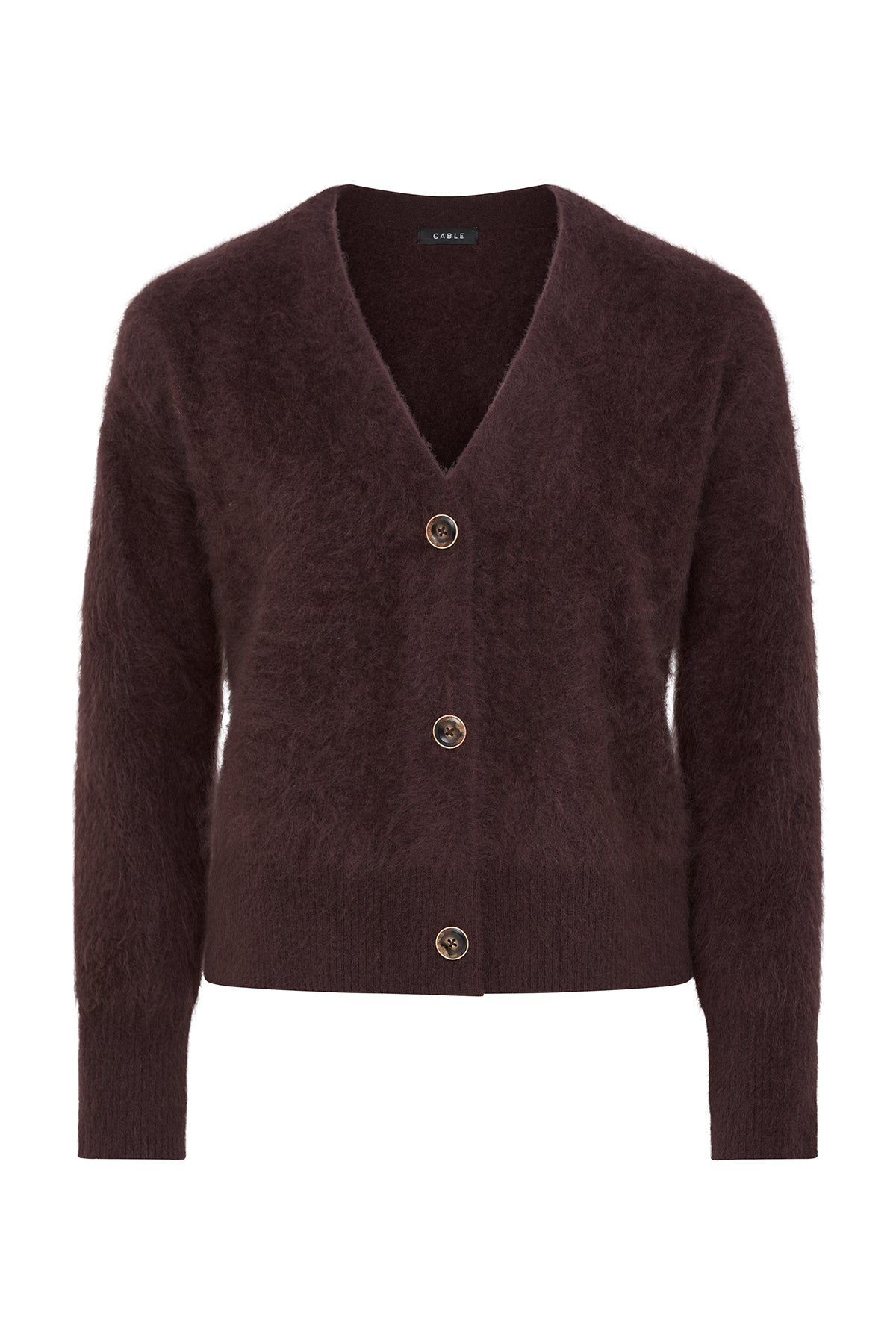 Brushed Cashwool V Cardigan - Shiraz – Cable Melbourne