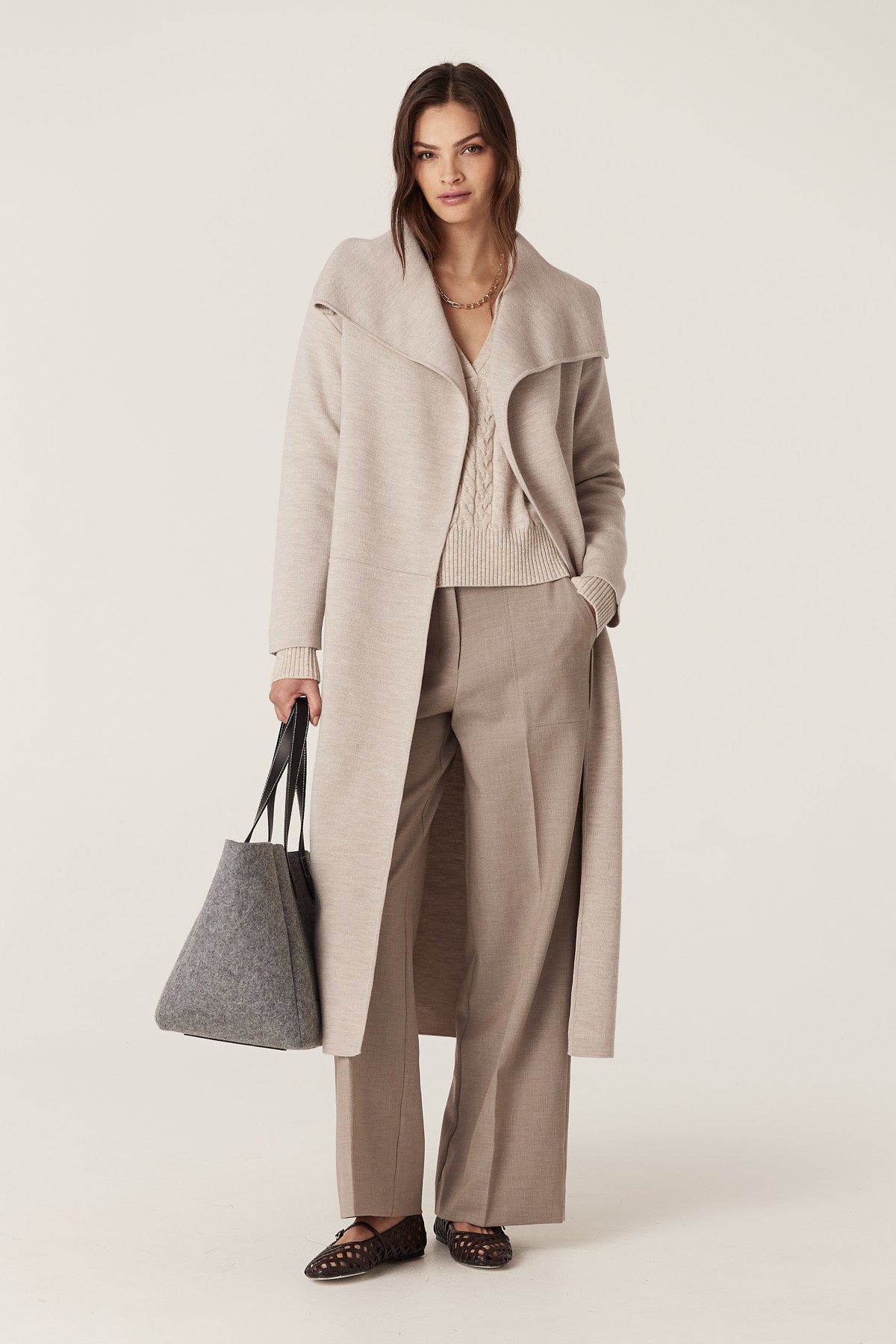 Parsons Merino Cardigan - Mushroom – Cable Melbourne