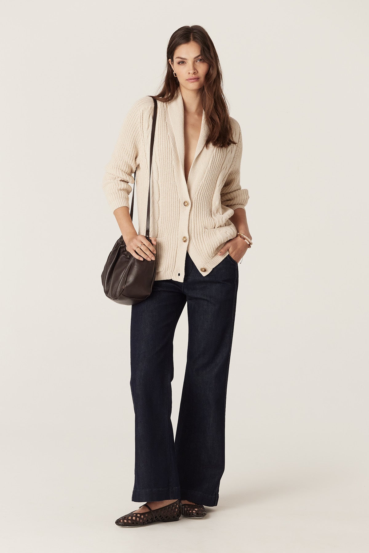 Grandpa Cable Cardigan - Oatmeal – Cable Melbourne