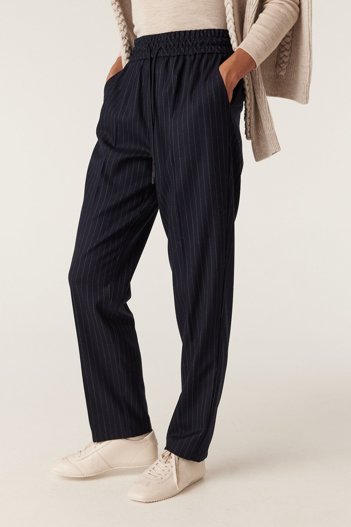 Vincent Wool Pant - Navy Pinstripe – Cable Melbourne