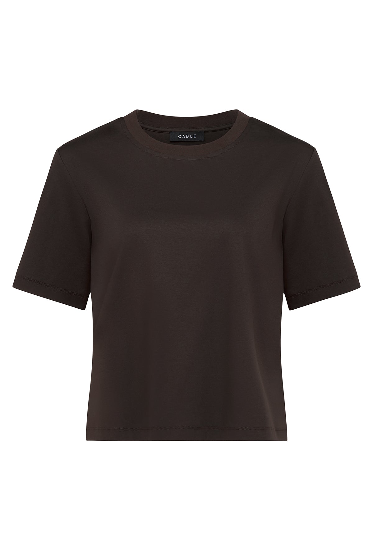 Pima Boxy Tee - Espresso – Cable Melbourne