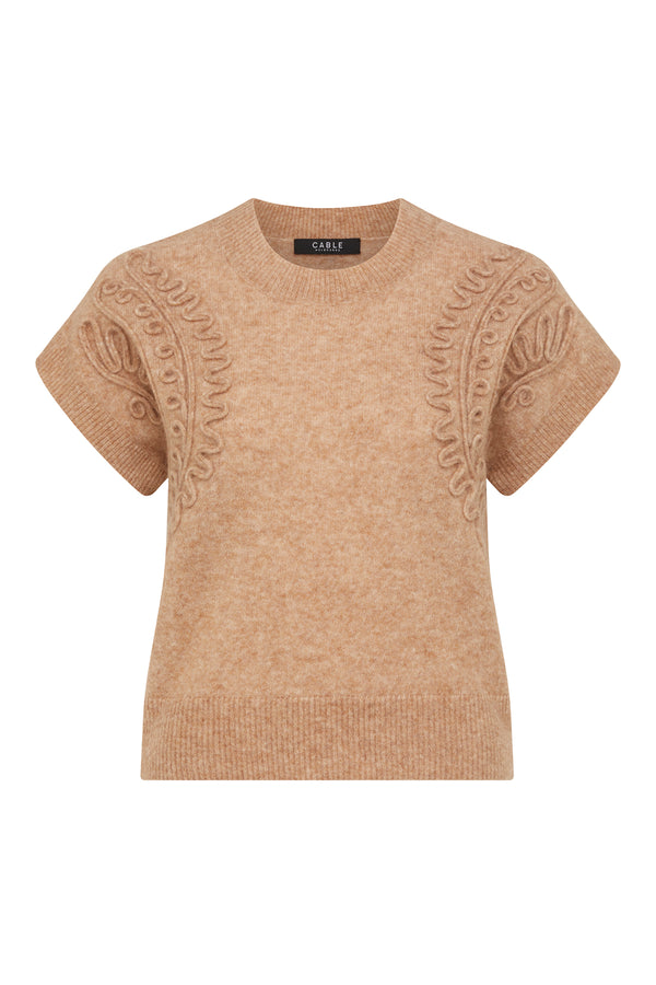 Elena Knit Top - Toffee-Tops-Cable Melbourne
