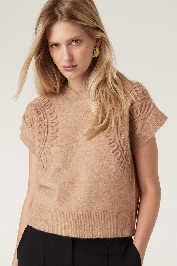 Elena Knit Top - Toffee-Tops-Cable Melbourne