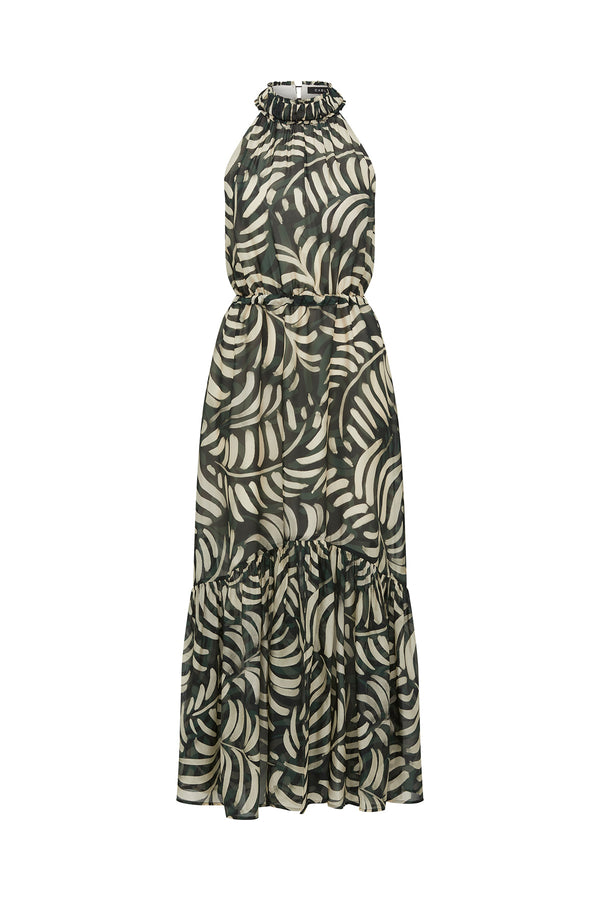 Eden Halter Neck Dress - Shadow Leaf Print Cable Melbourne Eden Halter Neck Dress - Shadow Leaf Print Cable Melbourne
