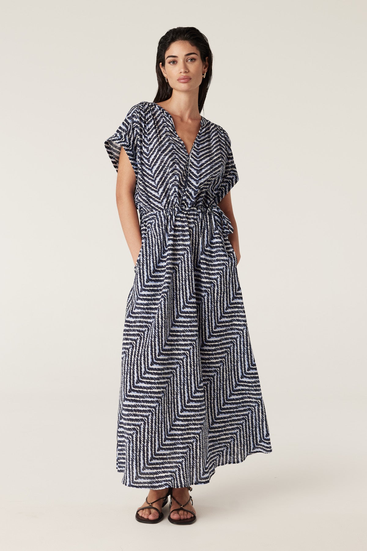 Sea Breeze Dress - Chevron Print – Cable Melbourne