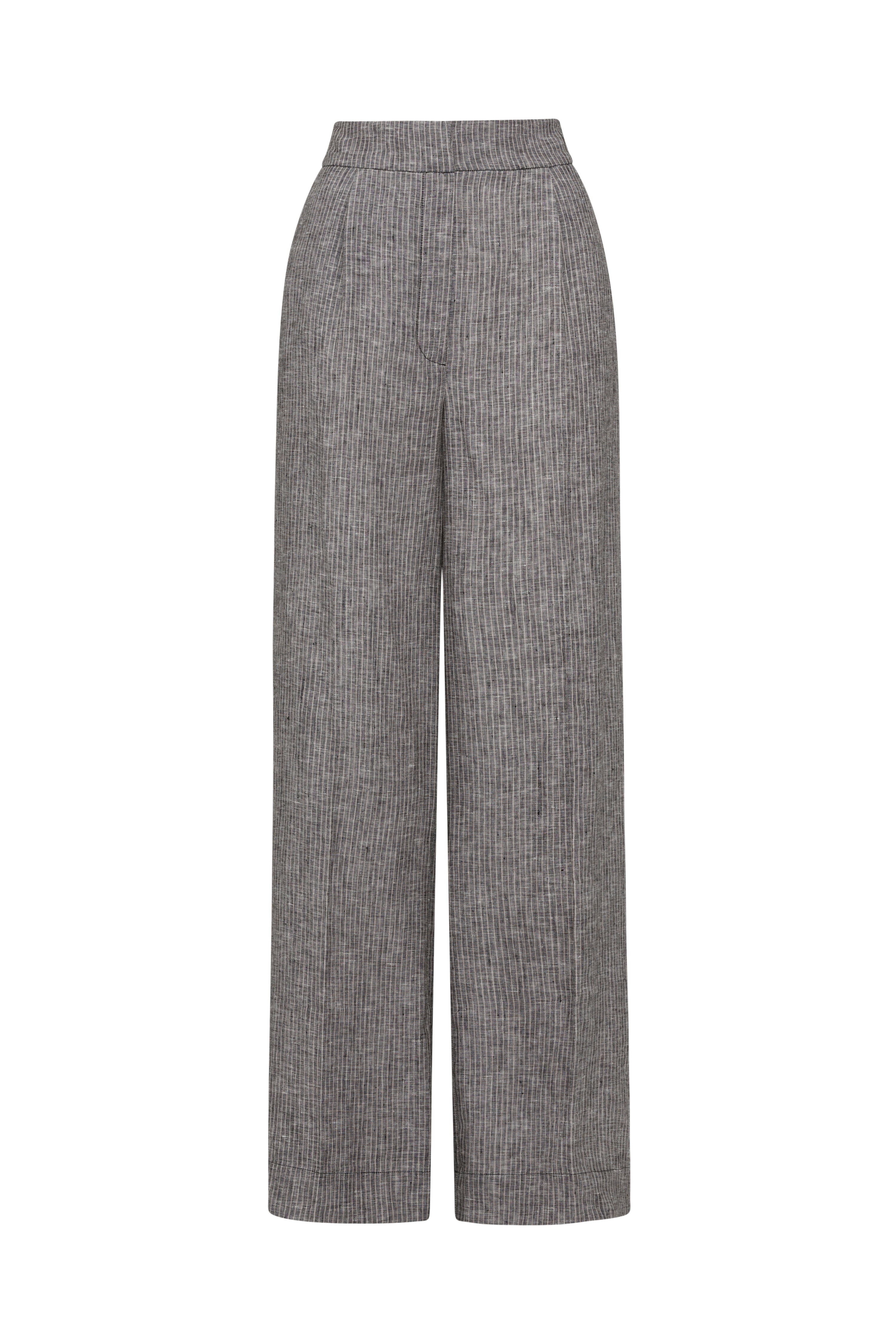 Linden Linen Pant - Slate Pinstripe – Cable Melbourne