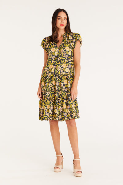 Vintage floral outlet midi dress