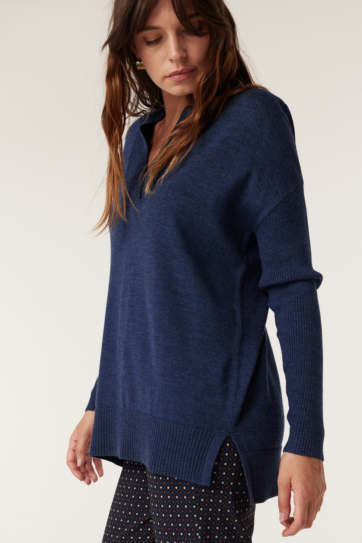 Sara Merino Jumper - Denim Blue