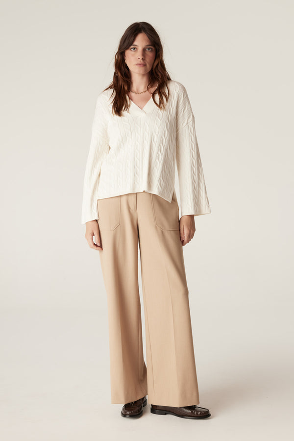 Asher Cotton Jumper - Ivory-Jumpers-Cable Melbourne