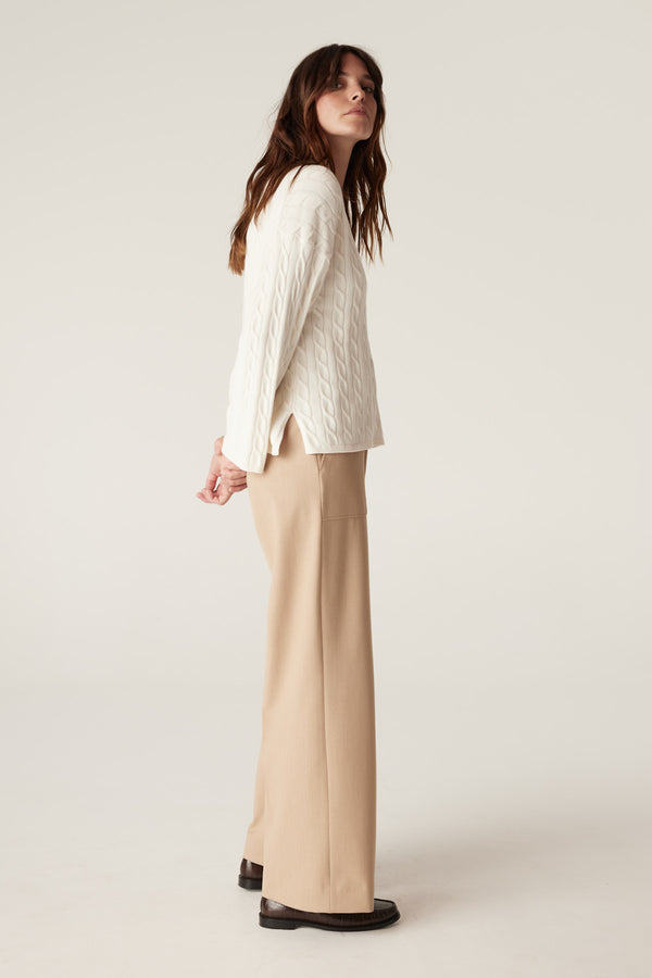 Asher Cotton Jumper - Ivory-Jumpers-Cable Melbourne