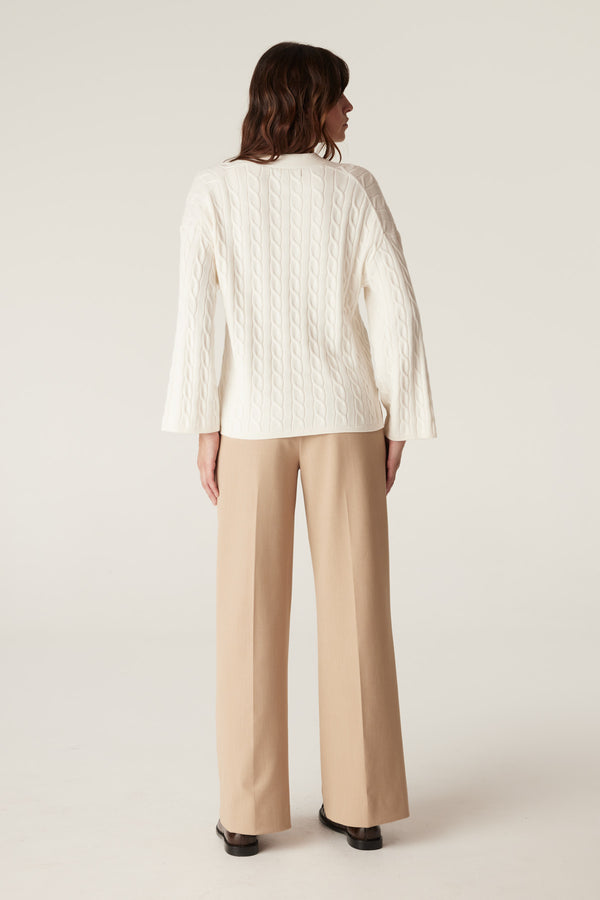 Asher Cotton Jumper - Ivory-Jumpers-Cable Melbourne