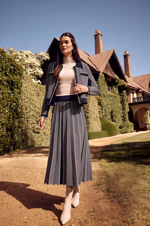 Astoria Crepe Skirt - Navy-Skirts-Cable Melbourne