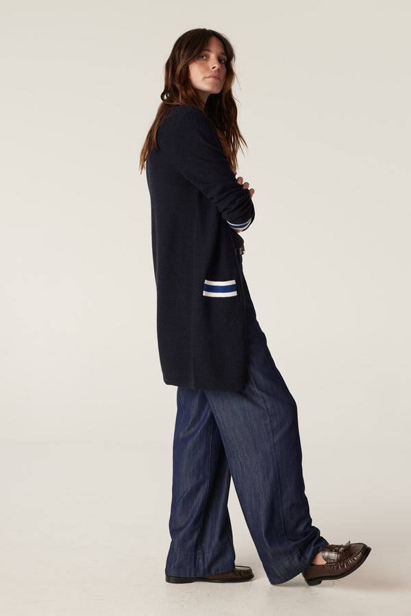 Tribeca Merino Cardigan - Midnight Navy-Cardigans-Cable Melbourne