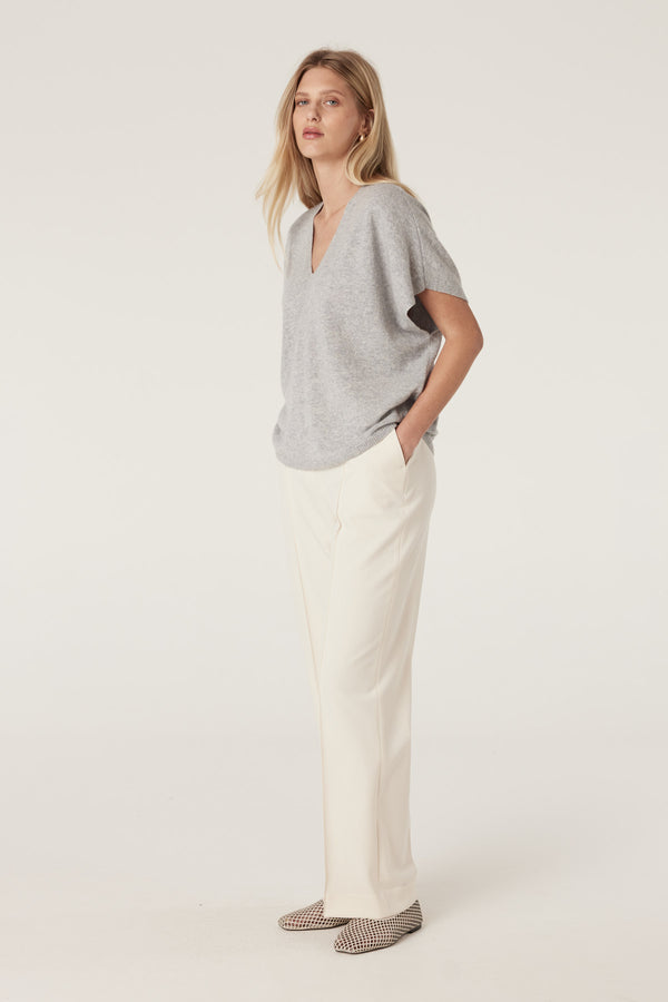 Pure Cashmere Relaxed Top - Grey Marle-Tops-Cable Melbourne