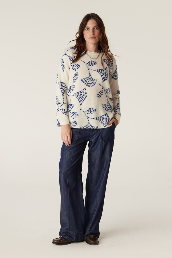Hayes Mohair Jumper - Blue Print-Jumpers-Cable Melbourne