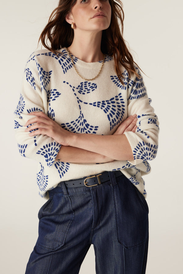 Hayes Mohair Jumper - Blue Print-Jumpers-Cable Melbourne