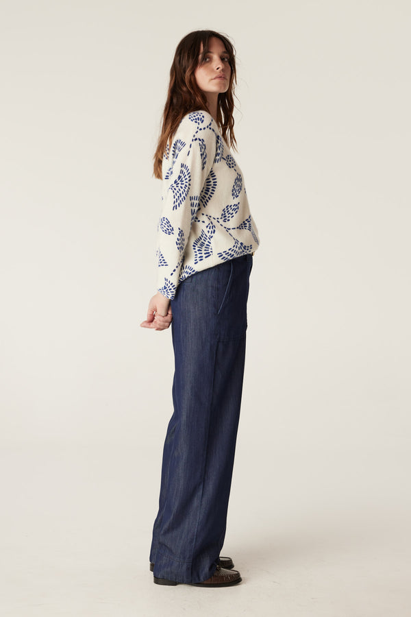 Hayes Mohair Jumper - Blue Print-Jumpers-Cable Melbourne