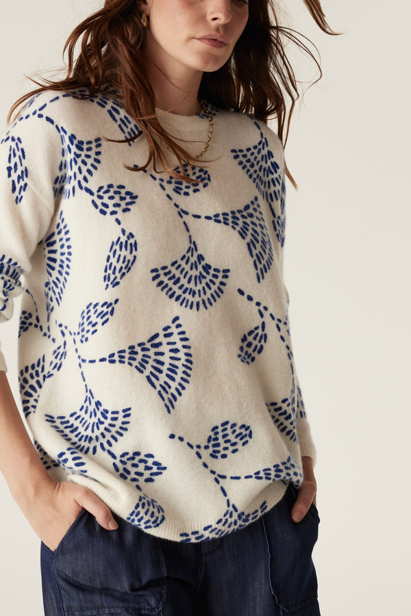 Hayes Mohair Jumper - Blue Print-Jumpers-Cable Melbourne