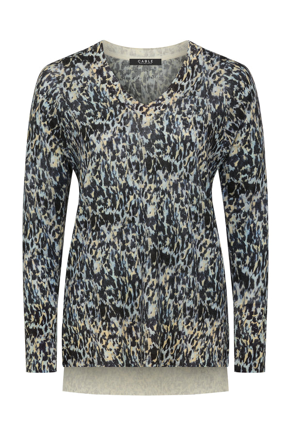 Superfine Merino Print Jumper - Animal-Jumpers-Cable Melbourne