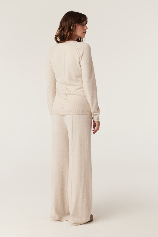Cashmere Crew Jumper - Oatmeal-Jumpers-Cable Melbourne