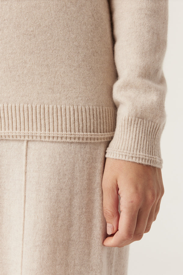 Cashmere Crew Jumper - Oatmeal-Jumpers-Cable Melbourne