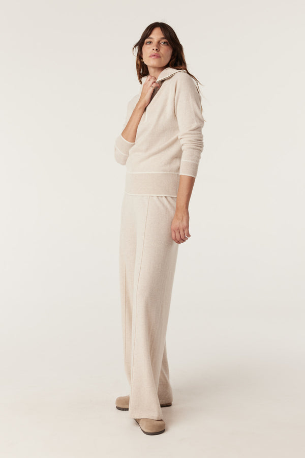 Cashwool Track Pant - Oatmeal-Pants-Cable Melbourne