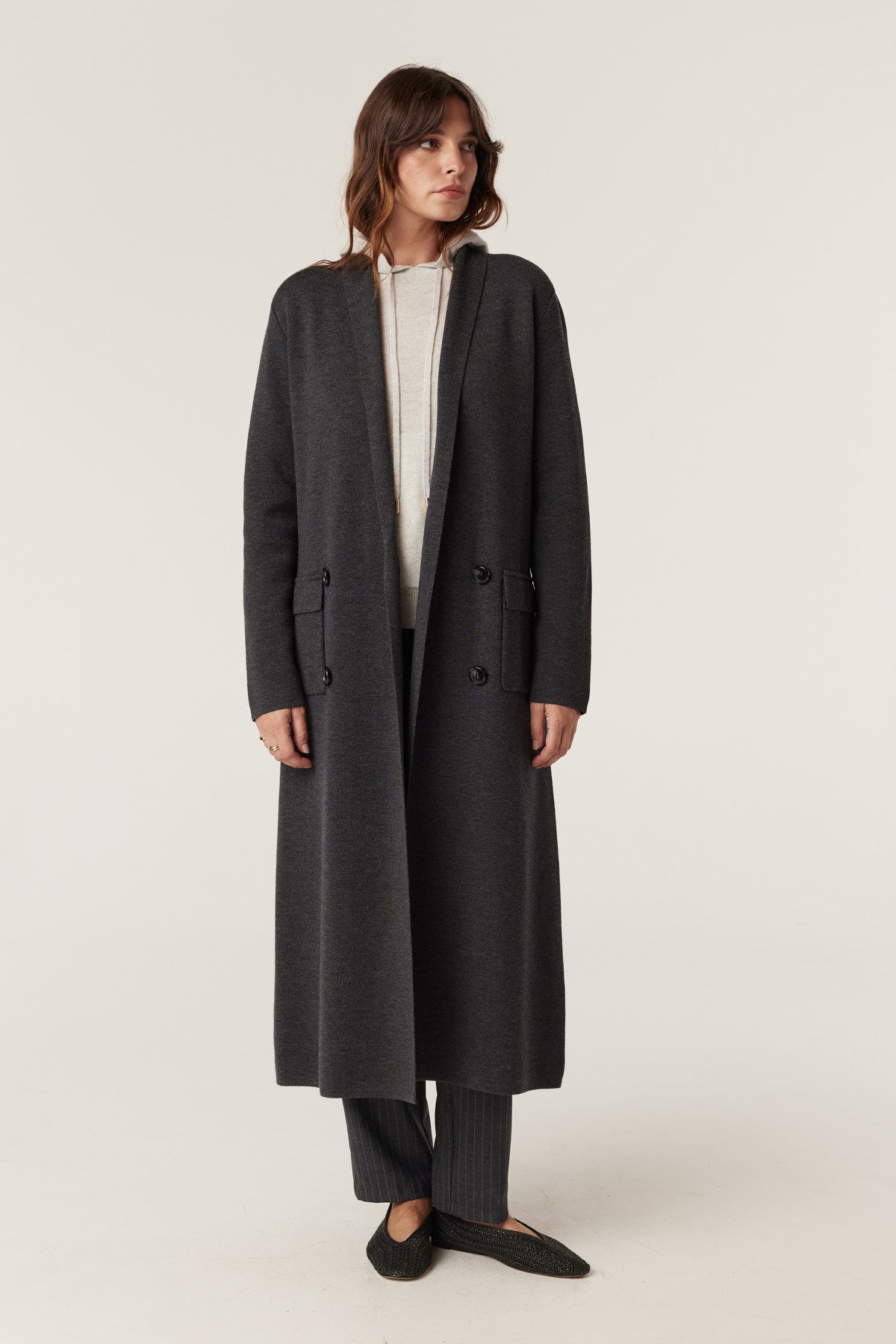 Ava Merino Knit Coat - Charcoal – Cable Melbourne