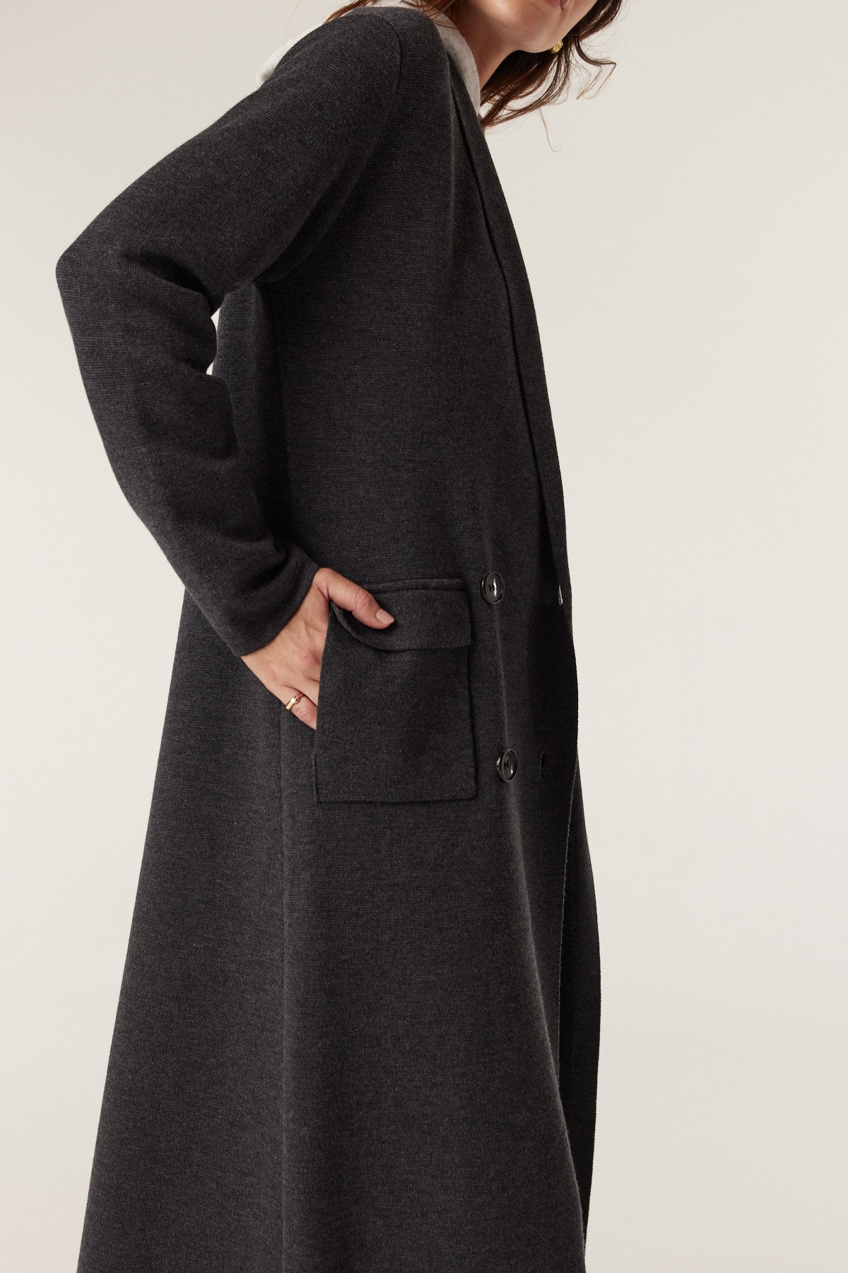 Ava Merino Knit Coat - Charcoal – Cable Melbourne