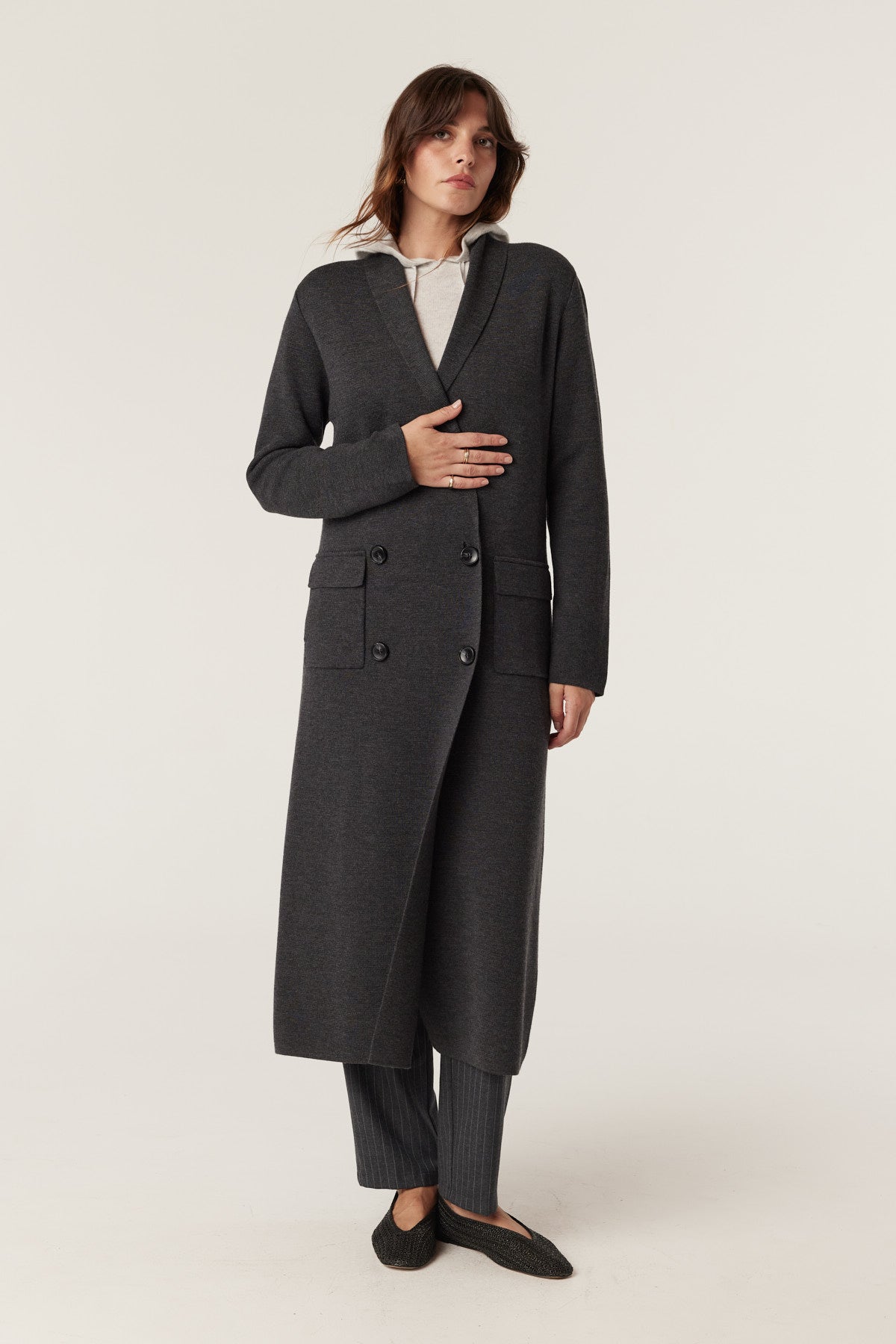 Ava Merino Knit Coat - Charcoal – Cable Melbourne