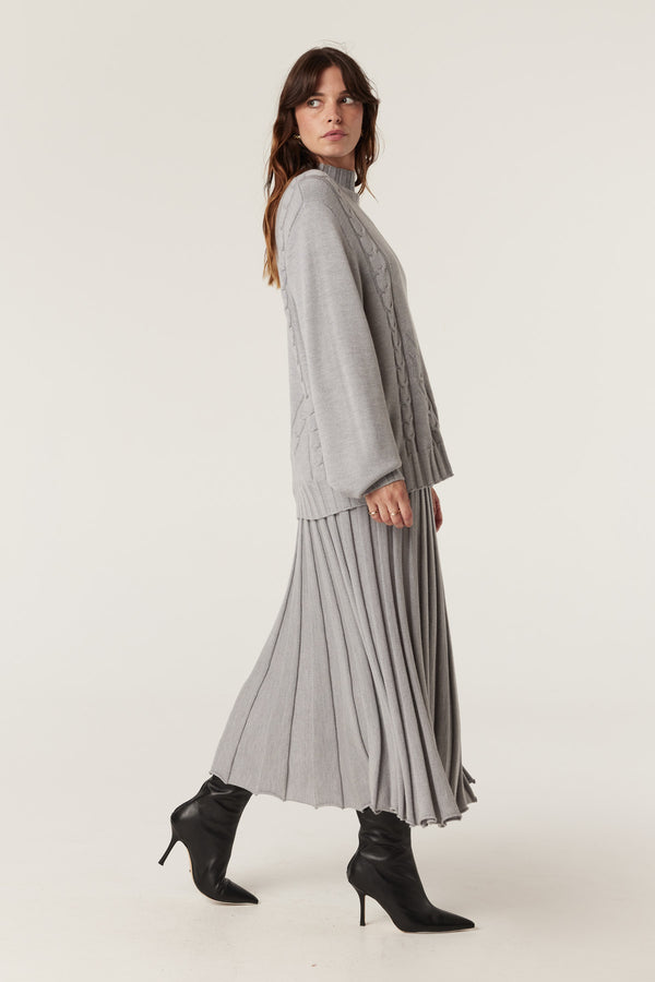Lucern Merino Jumper - Grey Marle-Jumpers-Cable Melbourne