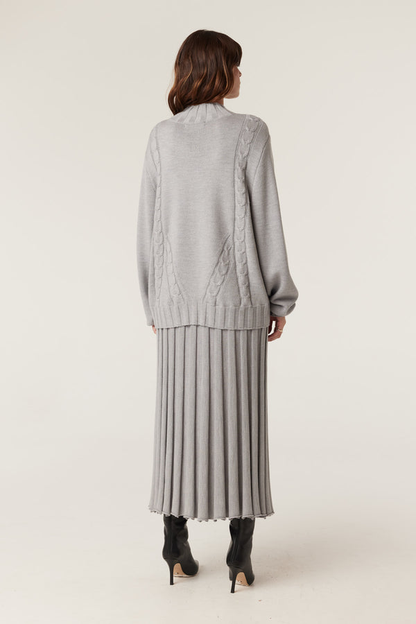 Lucern Merino Jumper - Grey Marle-Jumpers-Cable Melbourne