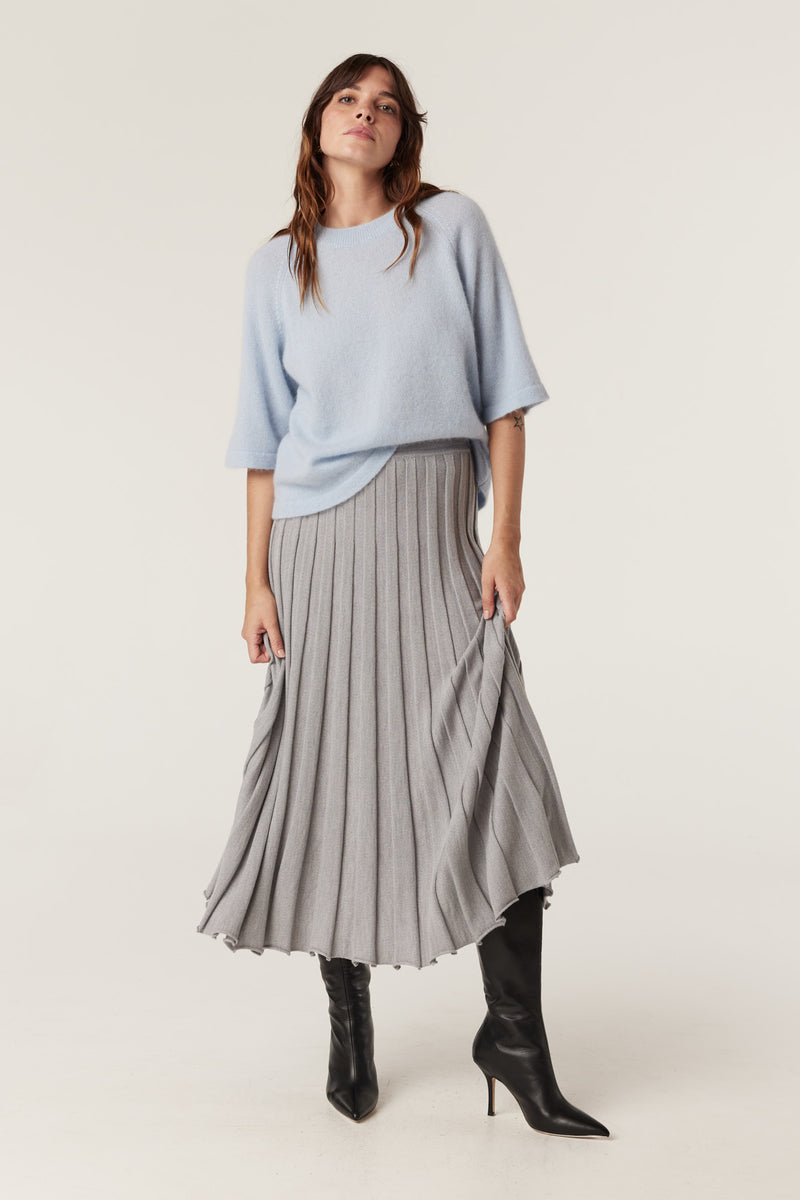 Franzi Merino Skirt - Grey Marle-Skirts-Cable Melbourne