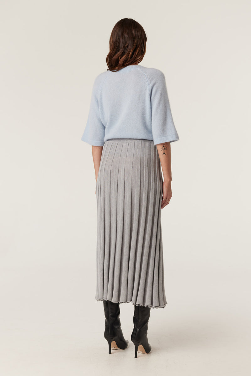 Franzi Merino Skirt - Grey Marle-Skirts-Cable Melbourne