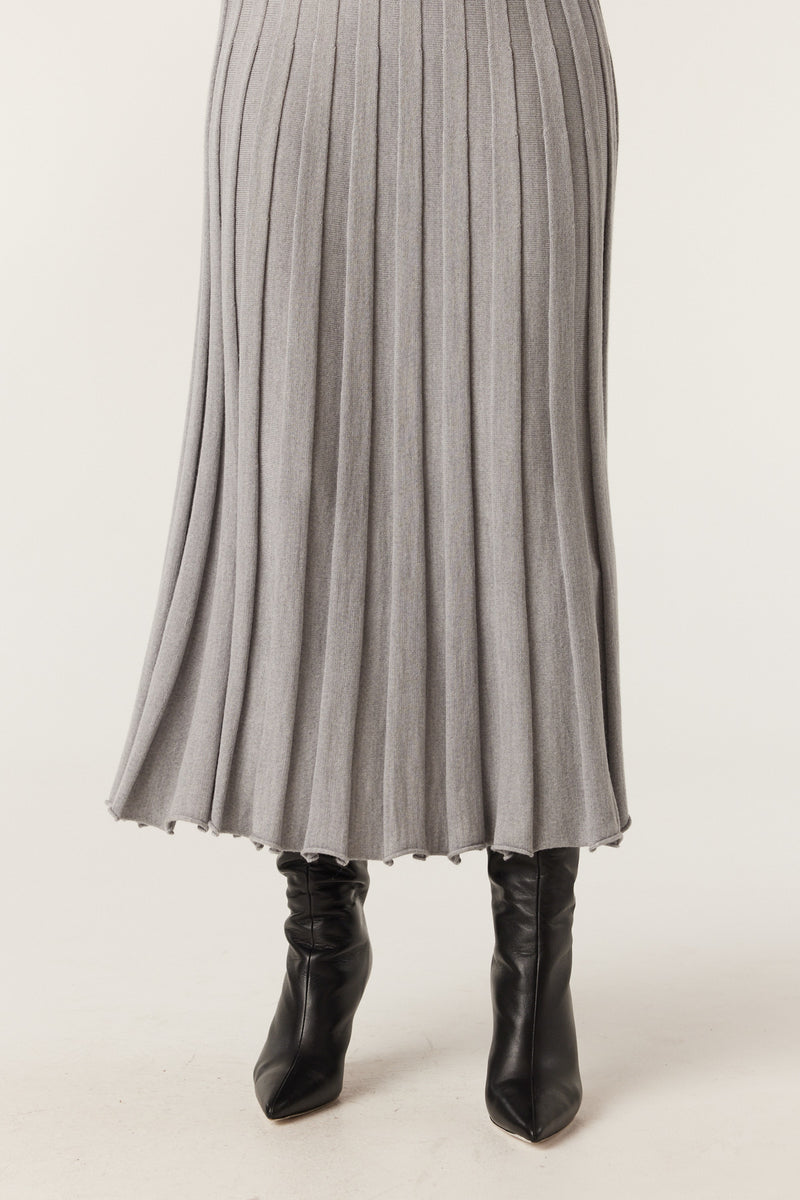 Franzi Merino Skirt - Grey Marle-Skirts-Cable Melbourne