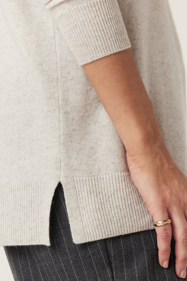 Cashwool V Jumper - Grey Marle-Jumpers-Cable Melbourne