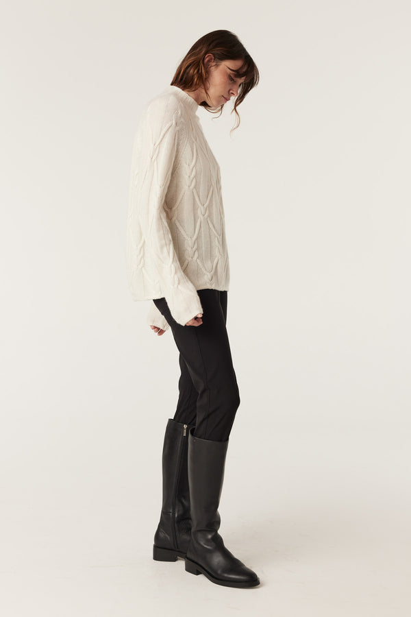 Cashwool Cable Jumper - Milk-Jumpers-Cable Melbourne