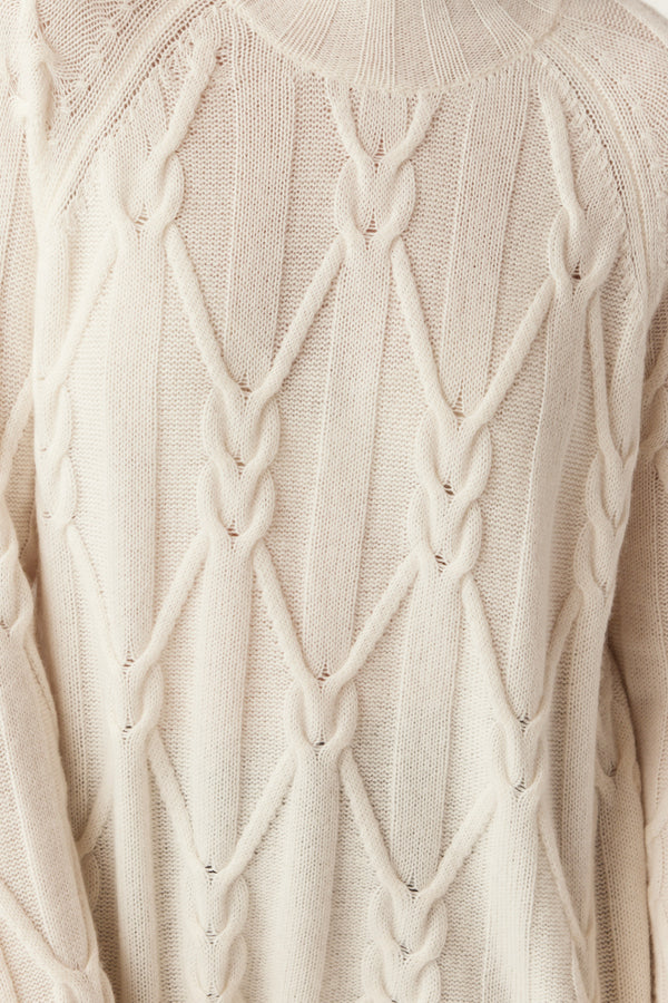 Cashwool Cable Jumper - Milk-Jumpers-Cable Melbourne