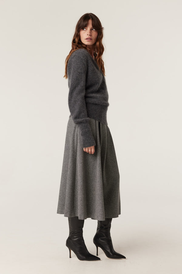 Brushed Pure Cashmere Jumper - Charcoal-Jumpers-Cable Melbourne
