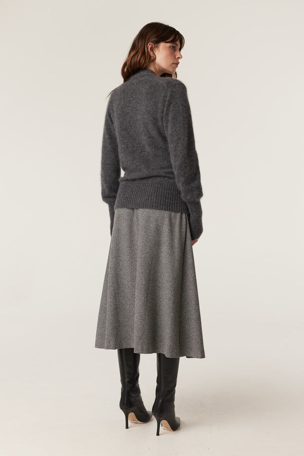 Brushed Pure Cashmere Jumper - Charcoal-Jumpers-Cable Melbourne
