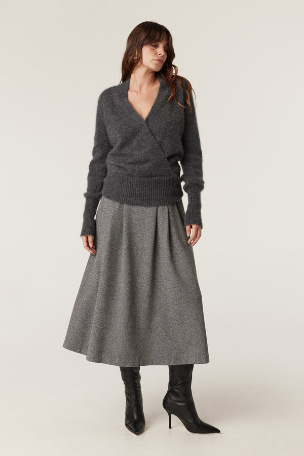 Brushed Pure Cashmere Jumper - Charcoal-Jumpers-Cable Melbourne