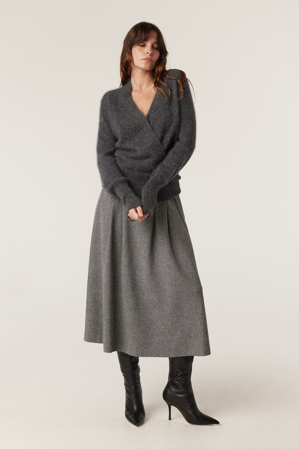 Brushed Pure Cashmere Jumper - Charcoal-Jumpers-Cable Melbourne