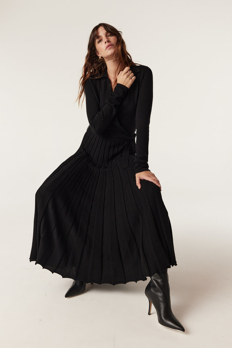 Holland Merino Dress - Black-Dresses-Cable Melbourne