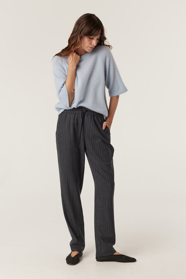 Brushed Pure Cashmere Top - Pale Blue-Tops-Cable Melbourne