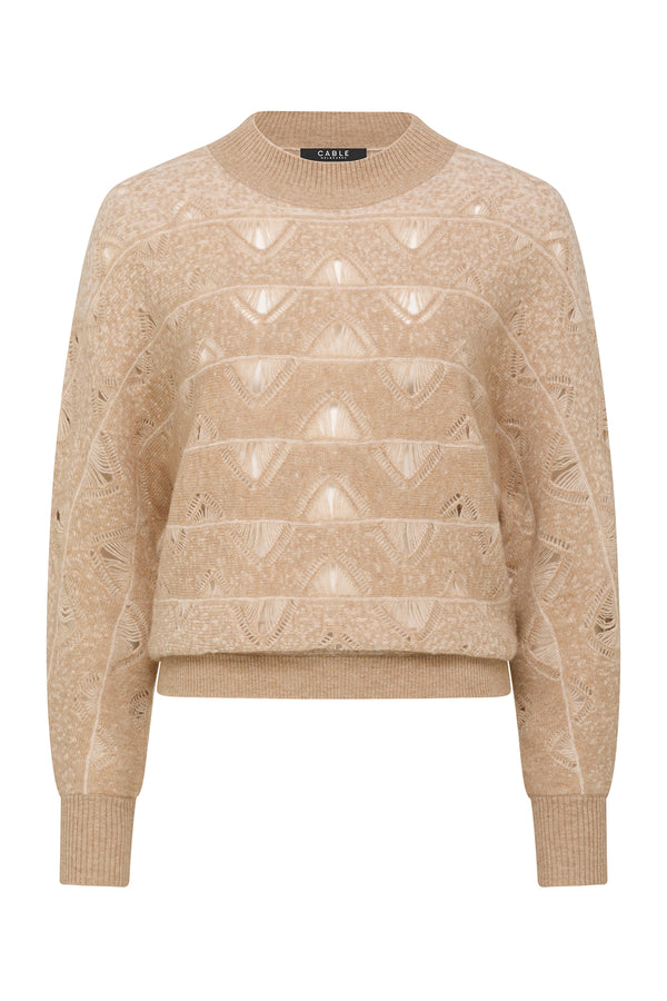 Cashwool Batwing Jumper - Latte-Jumpers-Cable Melbourne